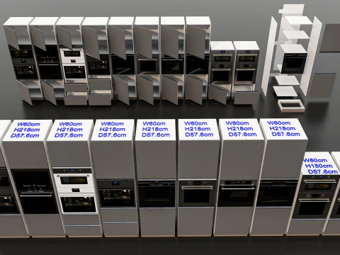 Kitchens and closets library of dynamic blocks Kitchen tall oven cabinet 3D Model