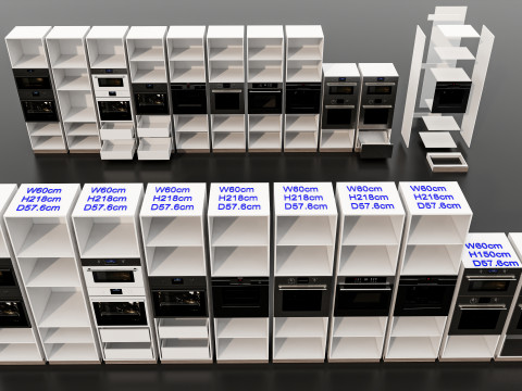 Kitchens and closets library of dynamic blocks Kitchen tall oven cabinet 3Dモデル