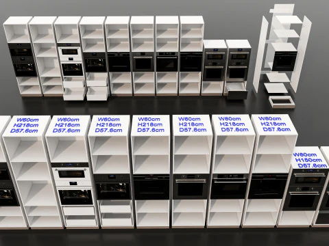 Kitchens and closets library of dynamic blocks Kitchen tall oven cabinet 3D Model