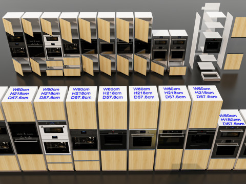 Kitchens and closets library of dynamic blocks Kitchen tall oven cabinet 3Dモデル