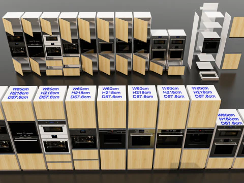 Kitchens and closets library of dynamic blocks Kitchen tall oven cabinet 3D Model