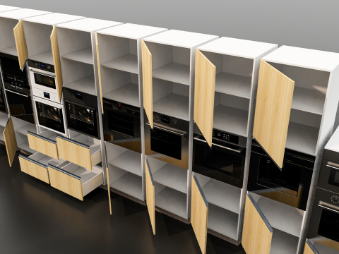 Kitchens and closets library of dynamic blocks Kitchen tall oven cabinet 3Dモデル
