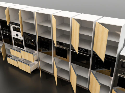Kitchens and closets library of dynamic blocks Kitchen tall oven cabinet 3D Model