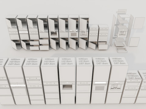 Kitchens and closets library of dynamic blocks Kitchen tall oven cabinet 3Dモデル
