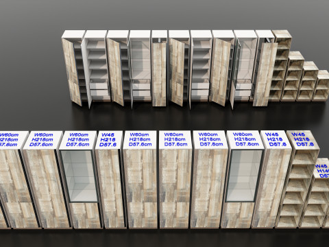 Kitchens and closets library of dynamic blocks Kitchen tall pentry cabinet 3D Model