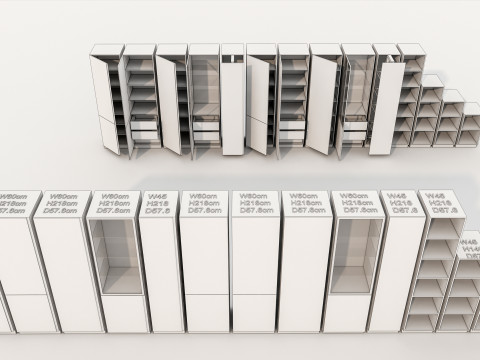 Kitchens and closets library of dynamic blocks Kitchen tall pentry cabinet 3D Model