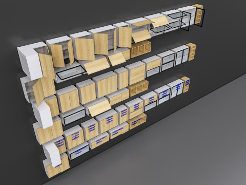 Kitchens and closets library of dynamic blocks Kitchen wall cabinet 3D Модель