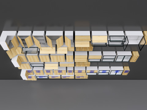 Kitchens and closets library of dynamic blocks Kitchen wall cabinet 3D Модель