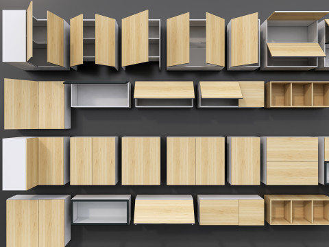 Kitchens and closets library of dynamic blocks Kitchen wall cabinet 3D Модель