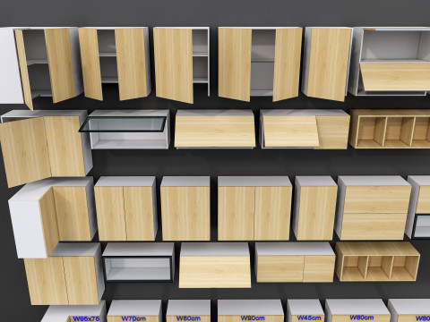 Kitchens and closets library of dynamic blocks Kitchen wall cabinet 3D Модель