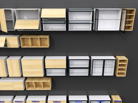 Kitchens and closets library of dynamic blocks Kitchen wall cabinet 3D Модель