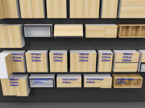 Kitchens and closets library of dynamic blocks Kitchen wall cabinet 3D Модель