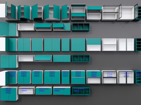 Kitchens and closets library of dynamic blocks Kitchen wall cabinet 3D Модель