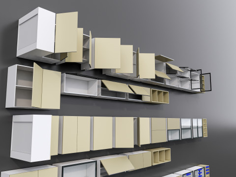 Kitchens and closets library of dynamic blocks Kitchen wall cabinet 3D Модель