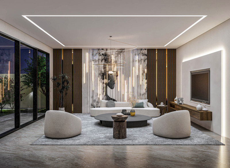 Living room interior and exterior scene 00 3D Модель .c4d .max .obj .3ds .fbx .stl .blend 