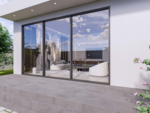 Living room interior and exterior scene 00 3D Модель