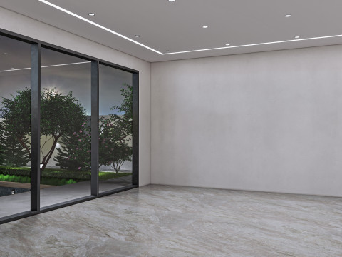 Living room interior and exterior scene 00 3D Модель