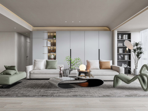 Living room interior scene 0 3D 모델