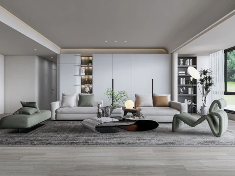 Living room interior scene 0 3D Model