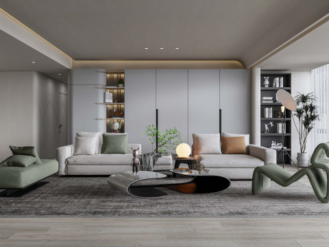 Living room interior scene 0 Modelo 3D