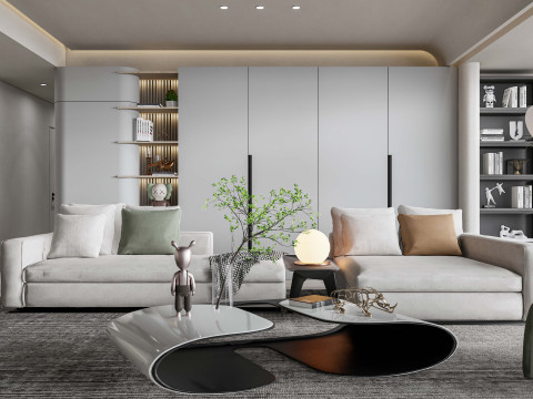 Living room interior scene 0 Modelo 3D