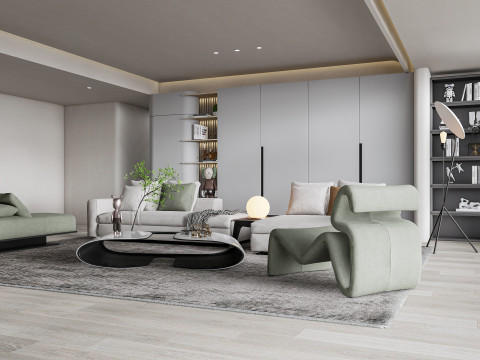 Living room interior scene 0 Modelo 3D