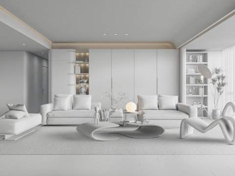 Living room interior scene 0 Modelo 3D