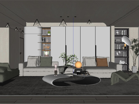 Living room interior scene 0 Modelo 3D