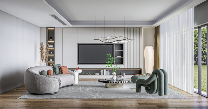 Living room interior scene 1 3D Модель .c4d .max .obj .3ds .fbx .stl .blend 