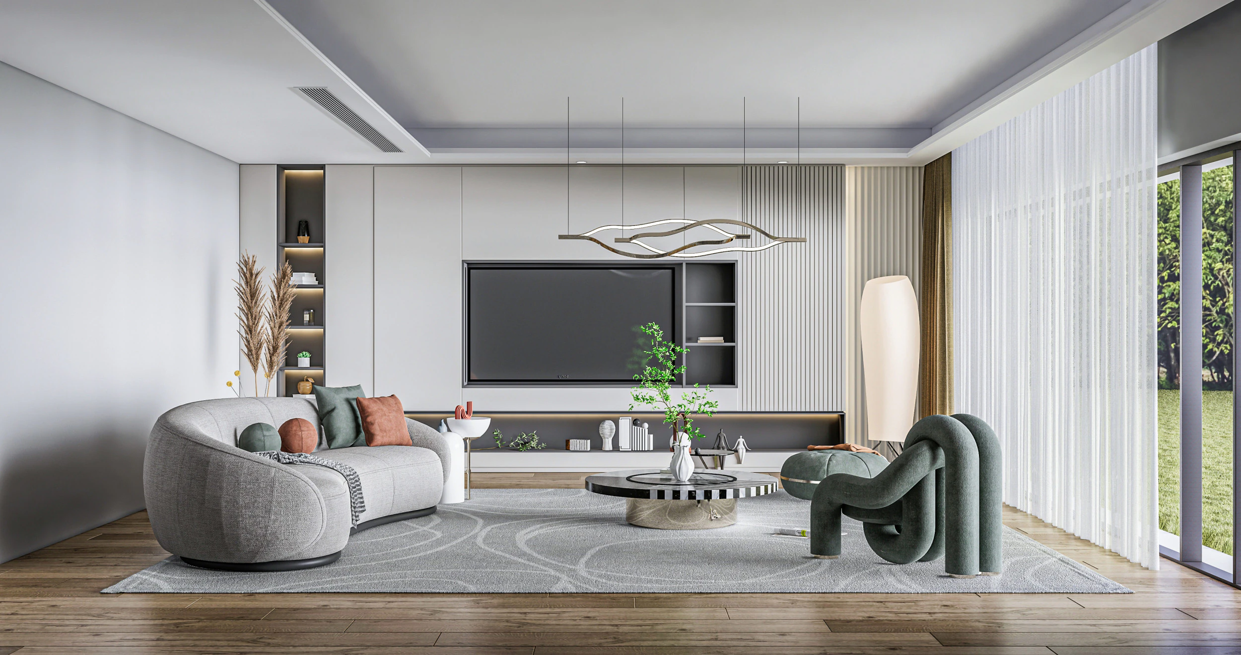 Living room interior scene 1 3D Model .c4d .max .obj .3ds .fbx .stl .blend 
