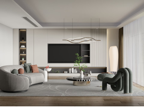Living room interior scene 1 3D Модель