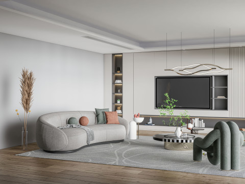 Living room interior scene 1 3D Модель