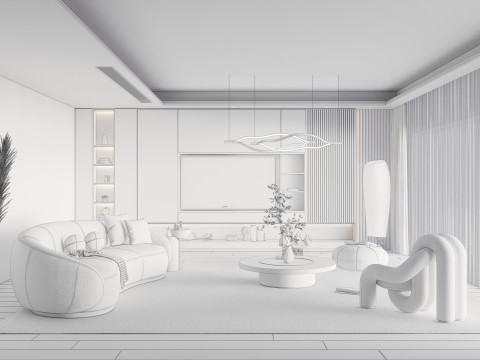 Living room interior scene 1 3D Модель
