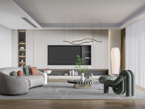 Living room interior scene 1 3D Модель
