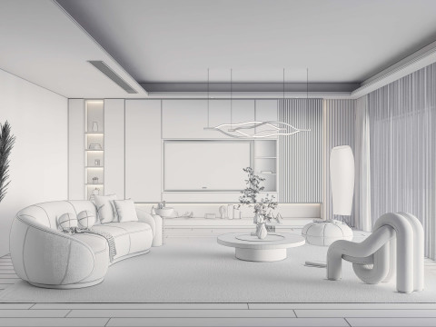 Living room interior scene 1 3D Модель