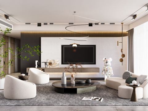 Living room interior scene 2 3D Модель