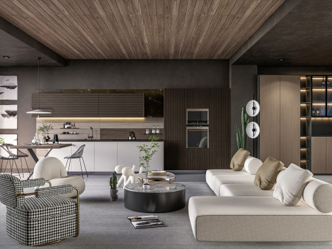 Living room interior scene 3 3D 모델