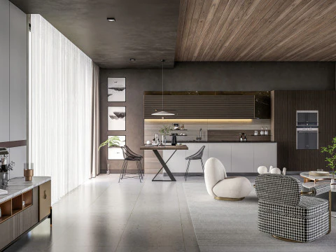 Cena interior da sala de estar 3 Modelo 3D