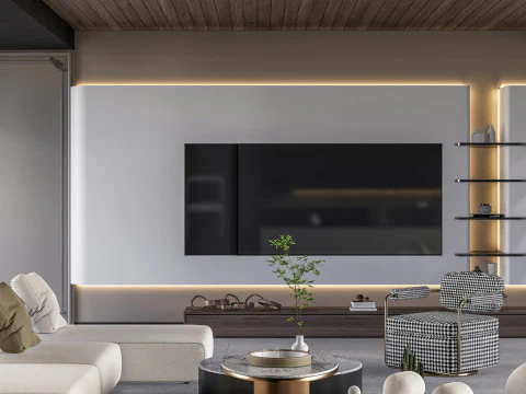 Cena interior da sala de estar 3 Modelo 3D