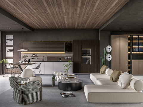 Living room interior scene 3 3D 모델
