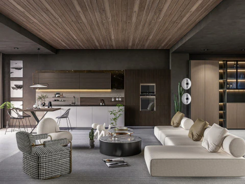 Cena interior da sala de estar 3 Modelo 3D