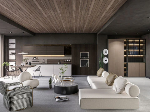 Cena interior da sala de estar 3 Modelo 3D