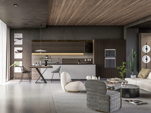 Cena interior da sala de estar 3 Modelo 3D