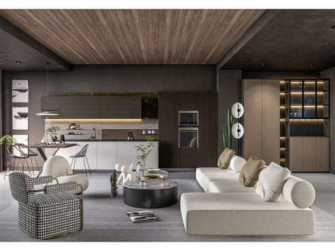 Cena interior da sala de estar 3 Modelo 3D