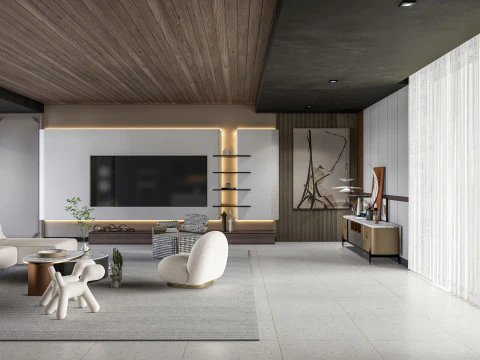 Cena interior da sala de estar 3 Modelo 3D