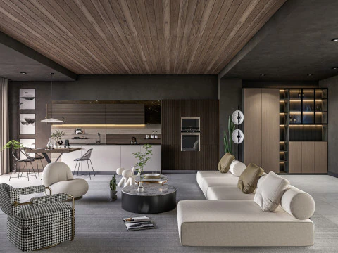 Cena interior da sala de estar 3 Modelo 3D