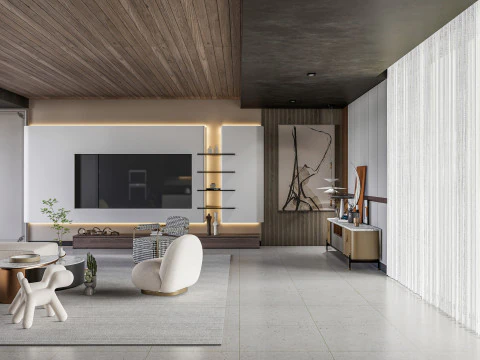 Cena interior da sala de estar 3 Modelo 3D