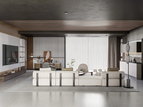 Cena interior da sala de estar 3 Modelo 3D