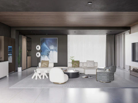 Cena interior da sala de estar 3 Modelo 3D