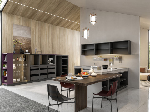 Living room interior scene 4 3Dモデル